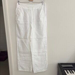 Artisan Ny Crisp White Linen Pants